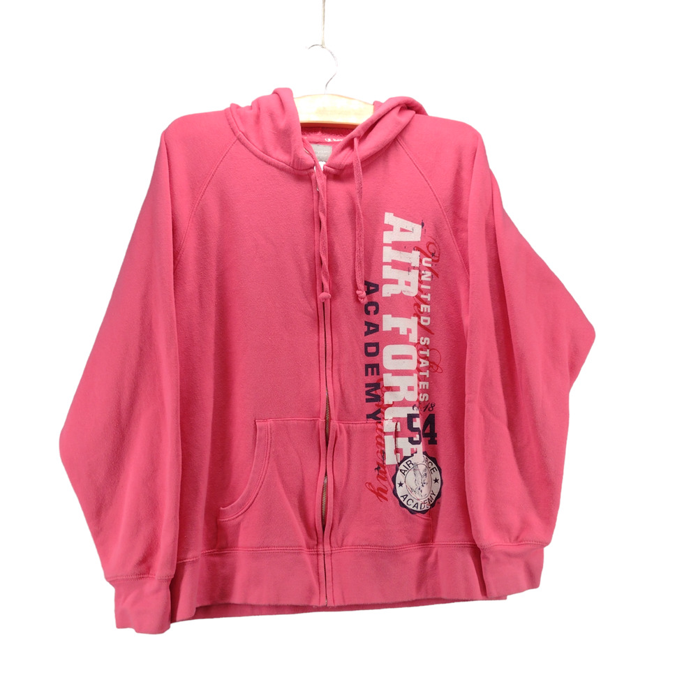 Champion Sport Women's Air Force Academy Full Zip Hoodie Pink Large Graphic
